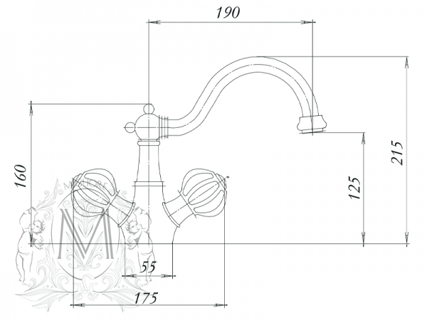 Cмеситель MIGLIORE Olivia ML.OLV-5834 для раковины ML.OLV-5834.BI.CR - Вид №5