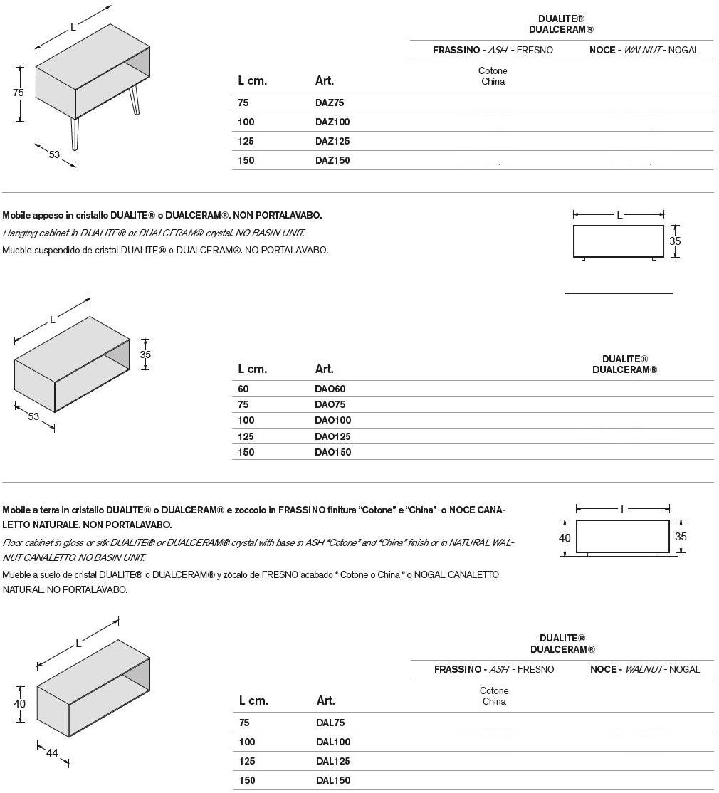 ARTELINEA Шкафчик для ванной Dualite с ящиками из орехового дерева Dama Al 7095 - Вид №1