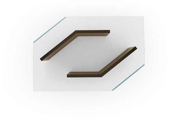 Reflex Журнальный столик из стекла шестиугольной формы Cubitum sun-id-1424122 - Вид №1