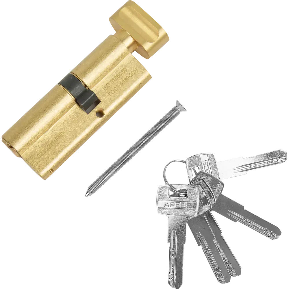 Цилиндр дверной APECS Pro с защитой от выбивания, золото 85302877 PRO LM STLM-0061043 - Вид №1