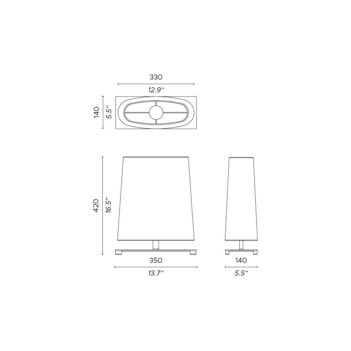 Светодиодная настольная лампа из хлопка Contardi Овальный ARCH-00134293 - Вид №5