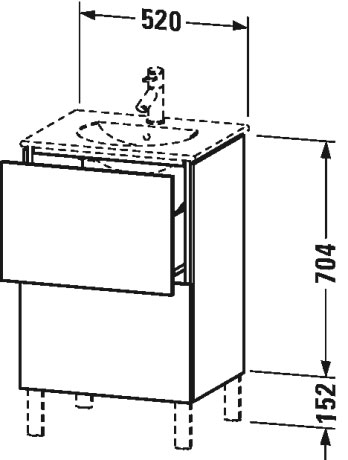 LC660407575 Тумбочка напольная L-Cube #LC6604 520 x 419 мм Лен, декор Duravit - Вид №2