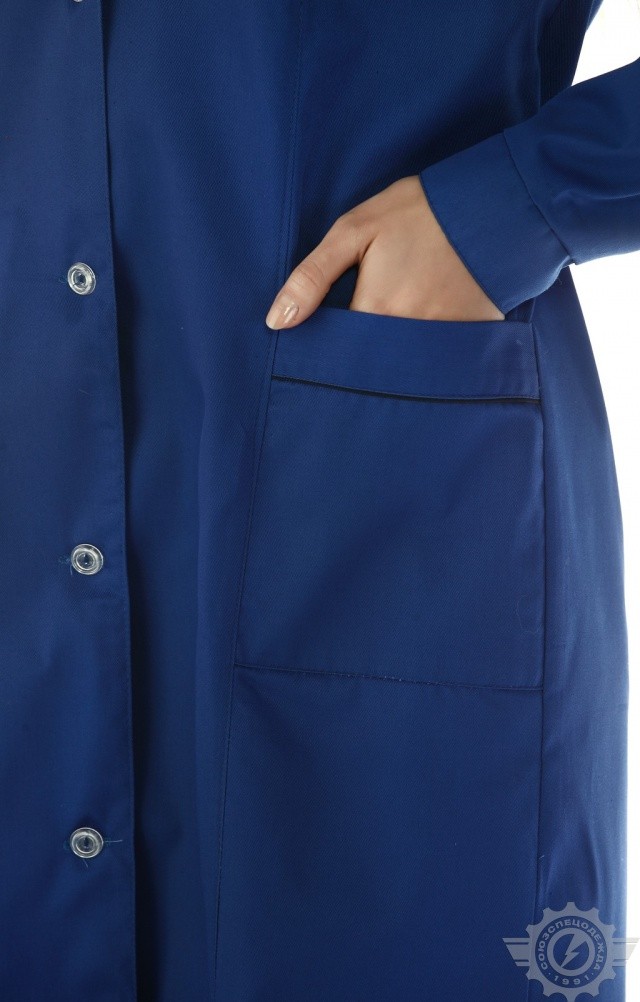 65725 Халат "Мастерица" женский василек с темно-синим  Одежда для обслуживающего персонала  размер 60-62/158-164 Спецодежда  - Вид №7