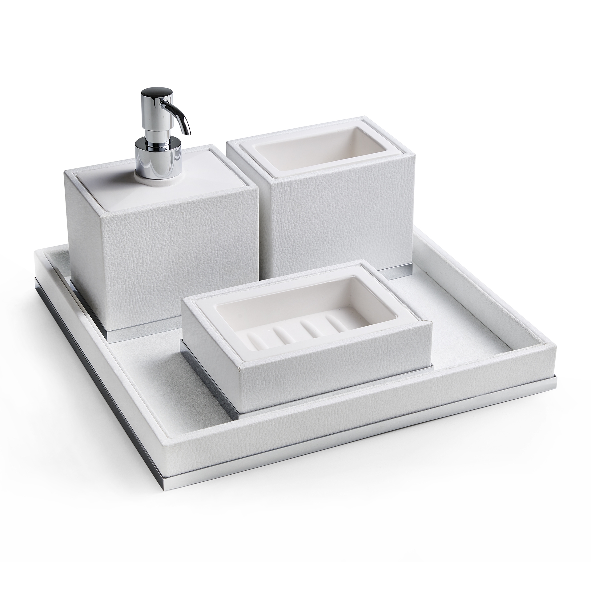 SN99A 3SC Набор из 4 предметов, мыло, стакан, дозатор, лоток Moderno Treesseci 3SC