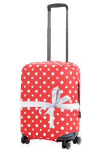 ECO Горошек с бантиком S Чехол для чемодана малый Fancy Armor ECO