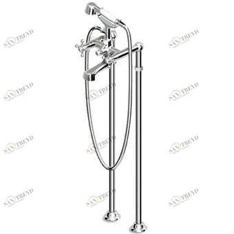 ZAG278 Отдельно стоящая ванна-душ с переключателем, ручной душ, гибкий шланг 1500 мм. Zucchetti Agorà 