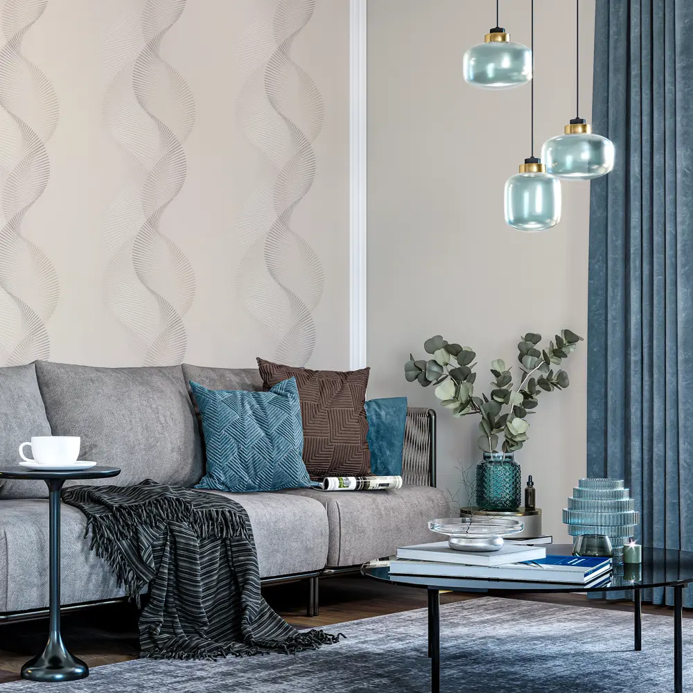 Обои флизелиновые Palitra Simple Soundwave бежевые 1.06 м SP72037-24 Sound Wave STLM-2069030 - Вид №3