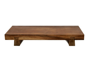 Низкий садовый журнальный столик из массива дерева