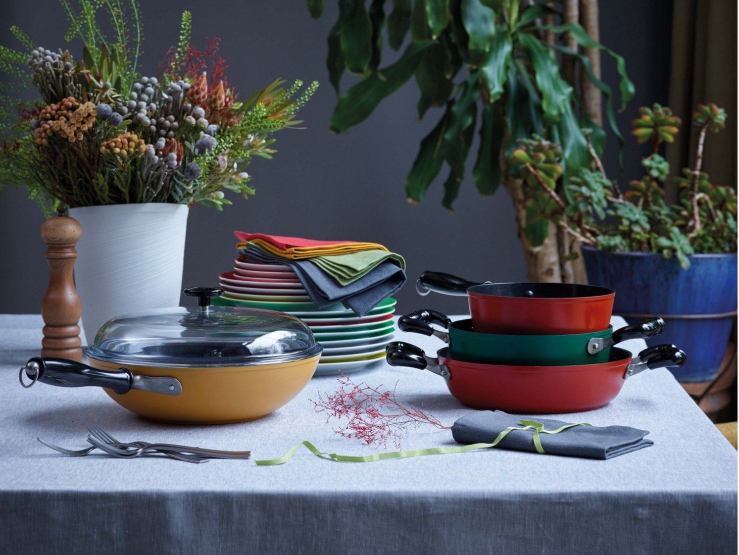 Алюминиевая низкая кастрюля с крышкой Sambonet 1965 Винтаж ARCH-00054456 - Вид №2