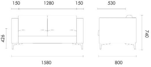 Grado Design 2-местный тканевый диван Block sun-id-1487750 - Вид №5