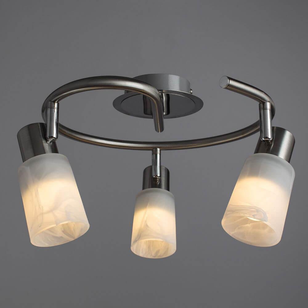 Спот потолочный белый с 3 стеклянными плафонами Arte Lamp A4510PL-3SS ARTE LAMP A4510 00-3927024 Белый  - Вид №2
