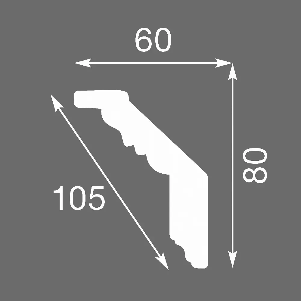 Плинтус потолочный полистирол Format 10509 KD белый 60х80х2000 мм STLM-2111584 - Вид №4