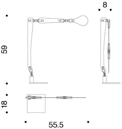 Danese Milano Настольная светодиодная лампа из алюминия с гибким кронштейном sun-id-1508633 - Вид №4