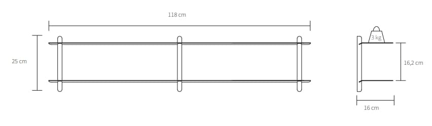 Стальная и деревянная полка Gejst Nivo ARCH-00012655 - Вид №4