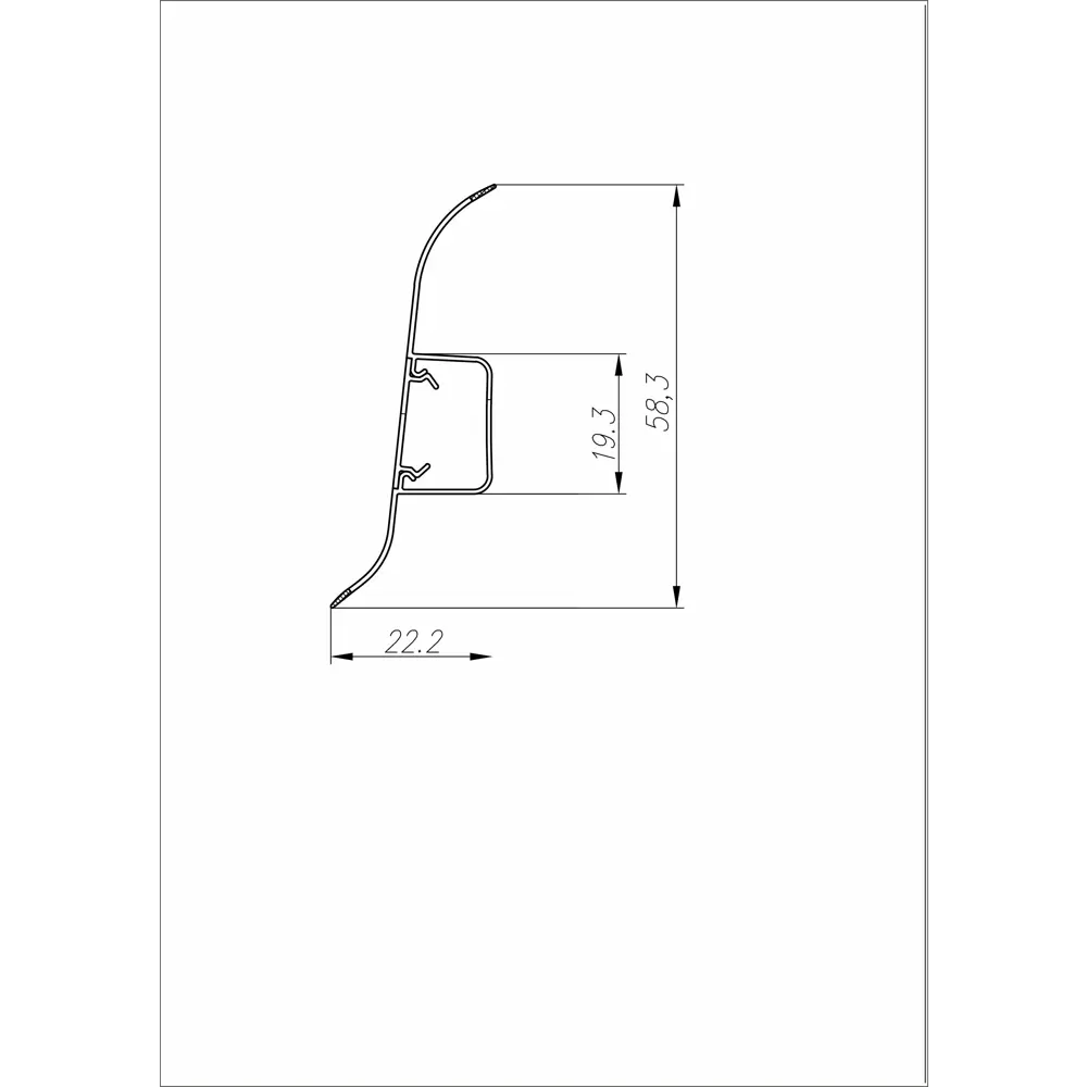 Плинтус напольный ПВХ цвет дуб ширин 220x23x58 мм 89348888 STLM-2190660 Santreyd  - Вид №3