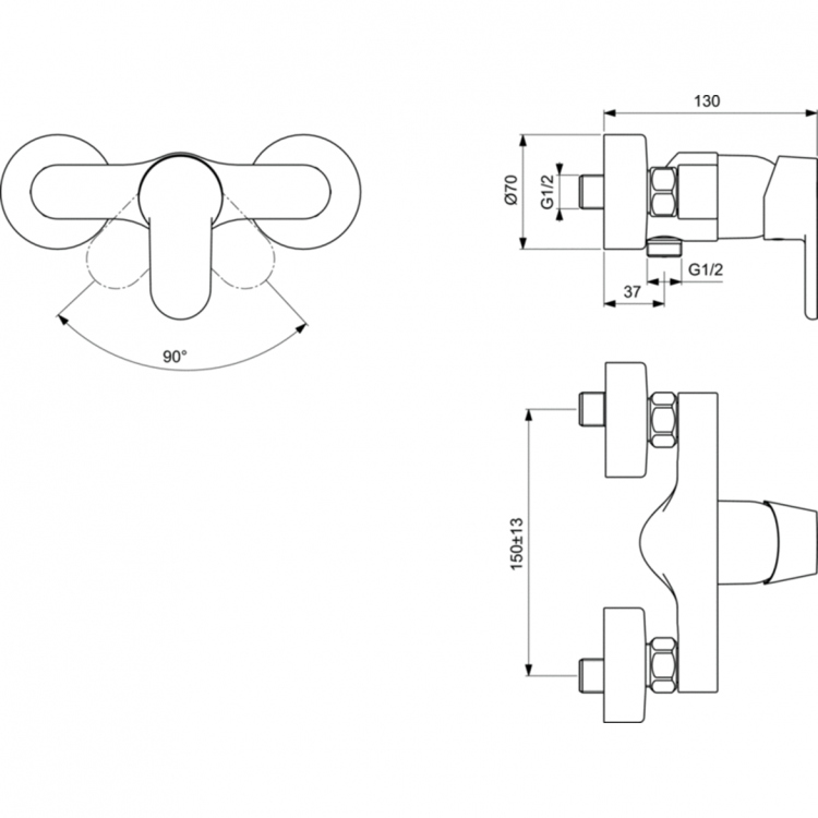 B0411AA Смеситель для душа Ideal Standard VITO - Вид №1