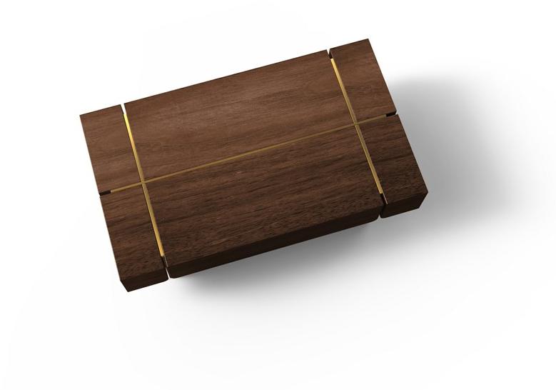 Porustudio Прямоугольный журнальный столик из орехового дерева sun-id-1454100 - Вид №3