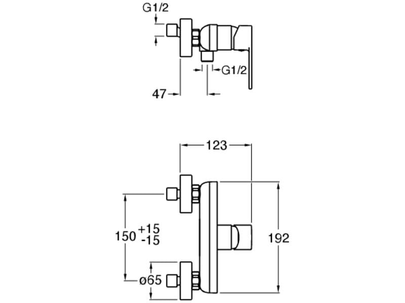Однорычажный смеситель для душа с 2 отверстиями CRISTINA Rubinetterie OK@Y CRIOK401 ARCH-00063693 - Вид №1