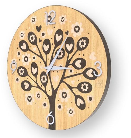LIGNIS® Настенные часы из инкрустированного дерева Dolcevita love 10.041 / 10.119 - Вид №1