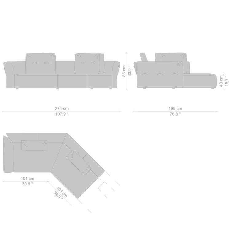 Съемный диван из ткани CASSINA Sengu ARCH-00093815 - Вид №23