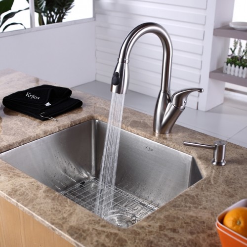 KHU121-23-KPF2121-KSD33BN Накладная раковина на столешницу  прямоугольная Krausru  - Вид №4