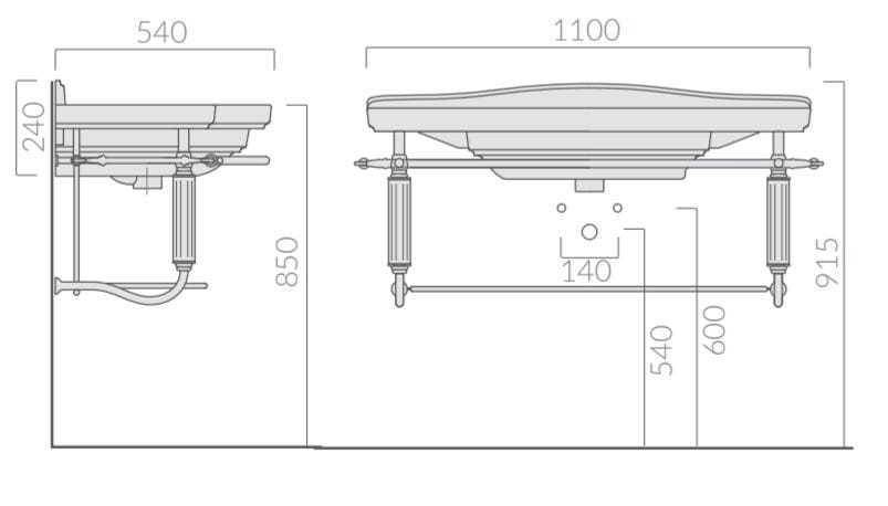 Хромированный латунный подвесной умывальник Galassia ETHOS ARCH-00092444 - Вид №2