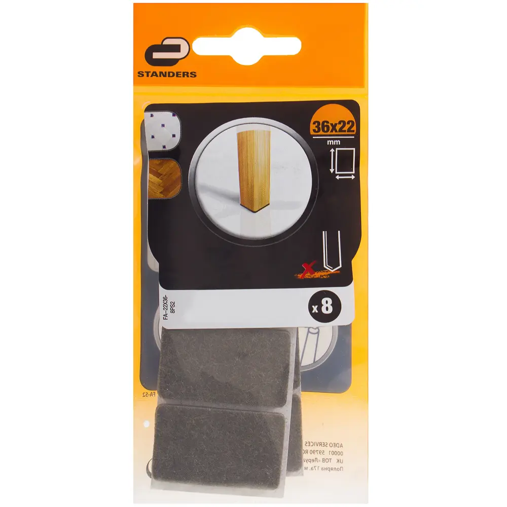 Накладки фетровые Standers 22х36 мм прямоугольные цвет коричневый 8 шт STLM-2158001 - Вид №2