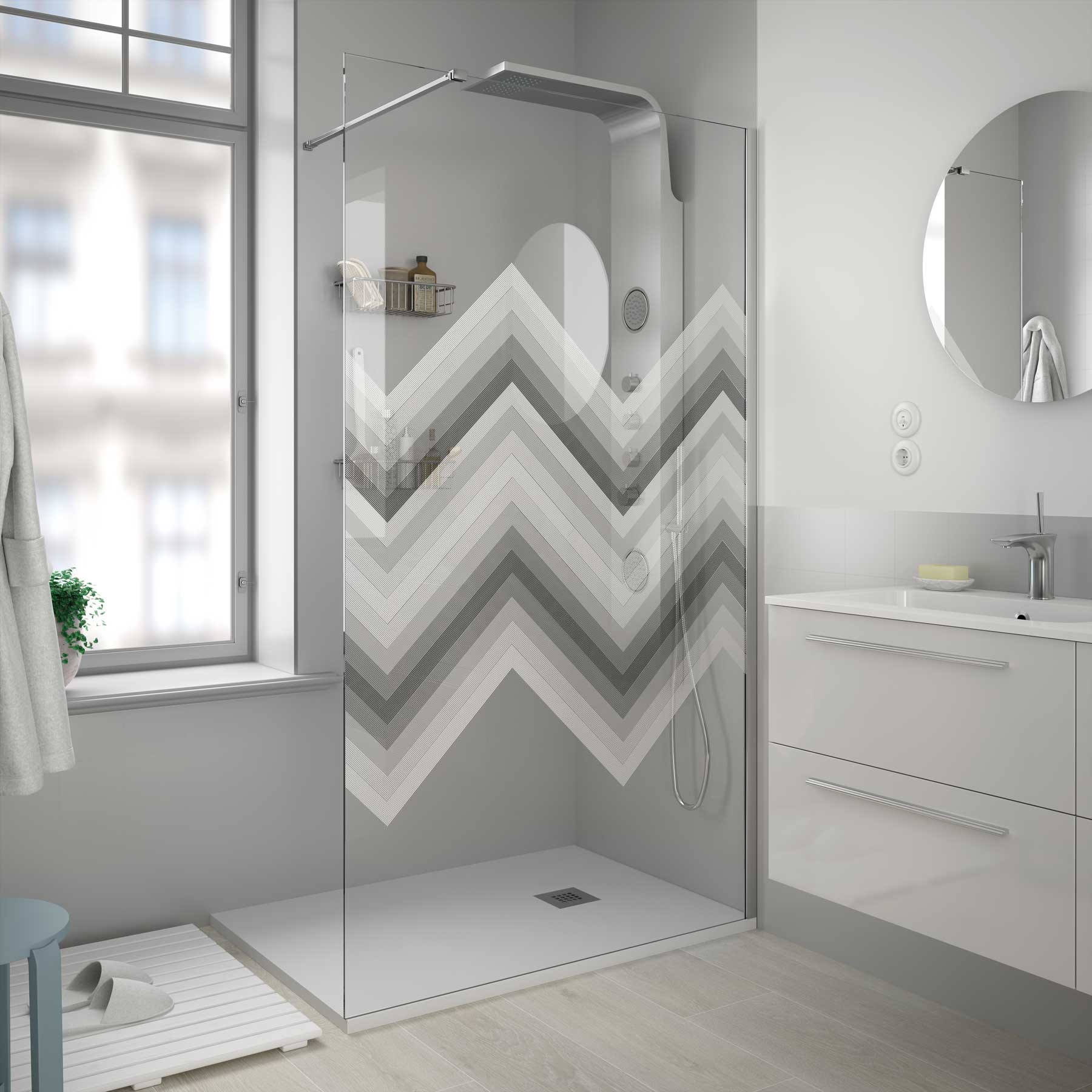 25677 SALGAR Душевая перегородка HEAVEN step-through с защитой от известкового налета Deco 5to 400x 1950 мм - Вид №1