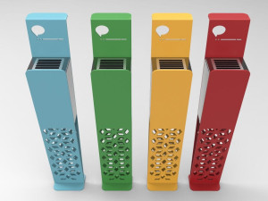 Металлическая напольная пепельница для общественных мест