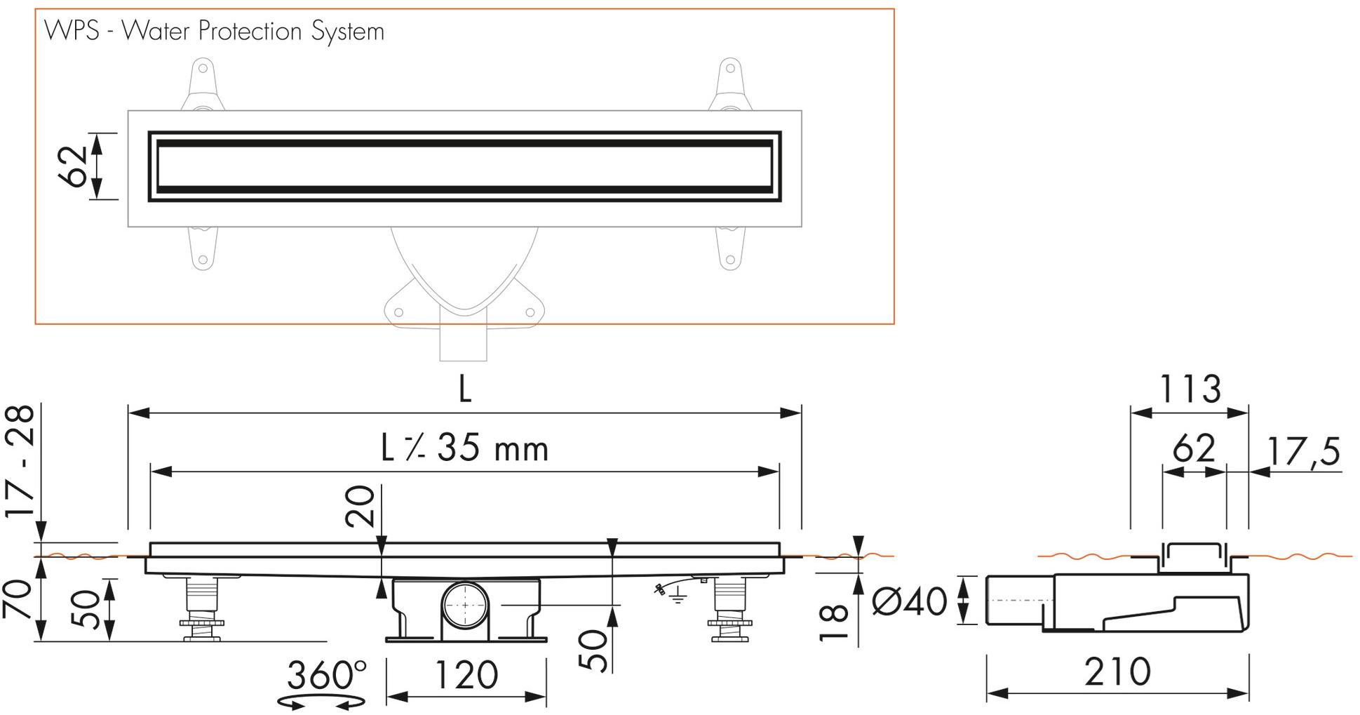 ESS Easy Drain Трап для душа из нержавеющей стали Modulo taf sun-id-1362215 - Вид №4