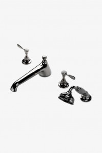 EATF12 Низкопрофильный скрытый наполнитель для ванн Easton Vintage с ручным душем и металлическими ручками Waterworks