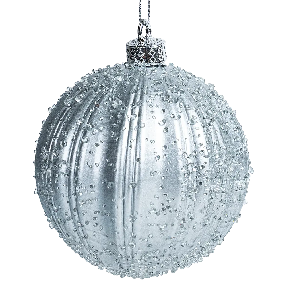 Елочный шар KREAFORTA фактурный матовый серый ø8 см 89420659 STLM-1583517 - Вид №1