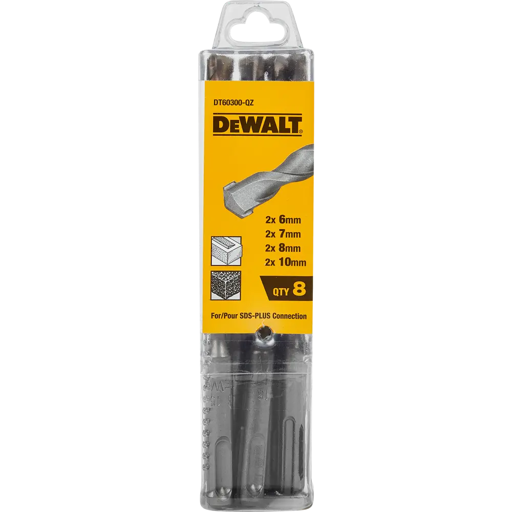 Набор буров по бетону SDS-plus Dewalt Industrial DT60300, 8 шт STLM-2191965 - Вид №6