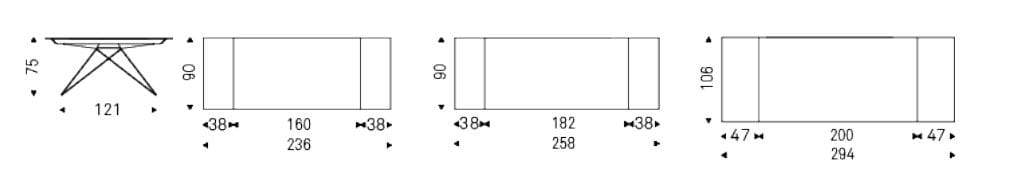 Прямоугольный выдвижной стол из стали и хрусталя Cattelan italia Premier ARCH-00064003 - Вид №7