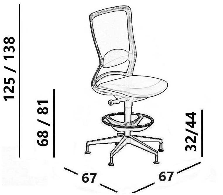 Luxy Эргономичное офисное кресло с вращающейся сеткой Pop Pp17 - Вид №5