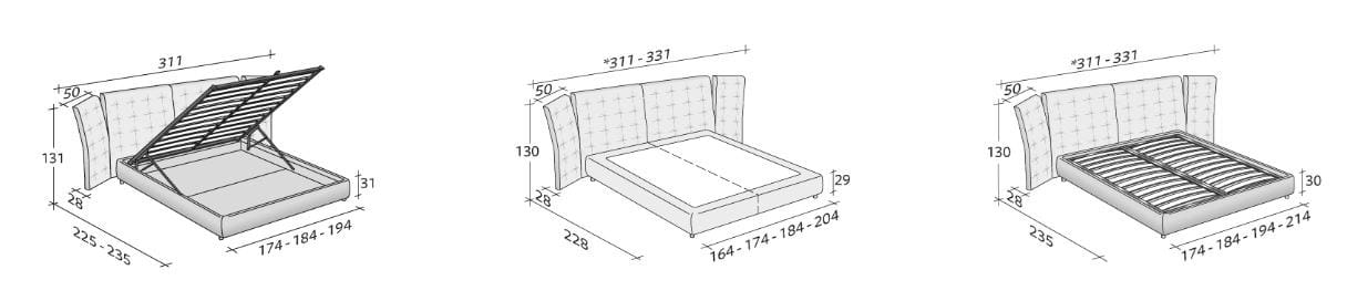 Двуспальная кровать с высоким изголовьем Flou Angle ARCH-00024237 - Вид №4