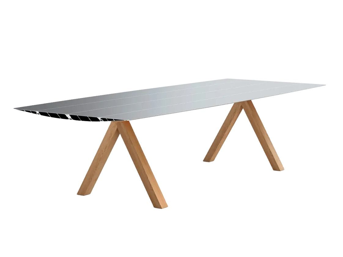 Прямоугольный обеденный стол из алюминия и дерева BD Barcelona Aluminium ARCH-00066784