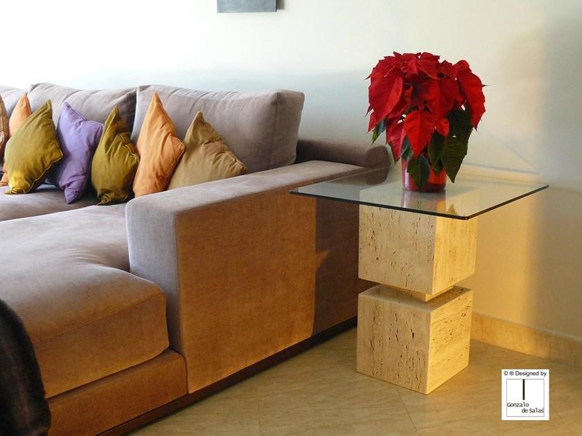 Gonzalo De Salas Прямоугольный журнальный столик из травертина Venus sun-id-1487588 - Вид №1