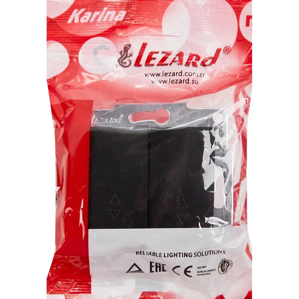 Выключатель проходной Lezard Karina 2 клавиши цвет черный бархат STLM-2133698 - Вид №6
