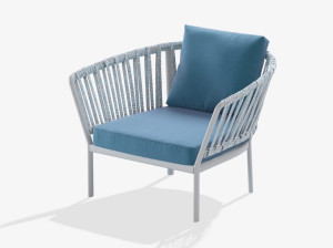 Алюминиевый и тканевый садовый стул с подлокотниками