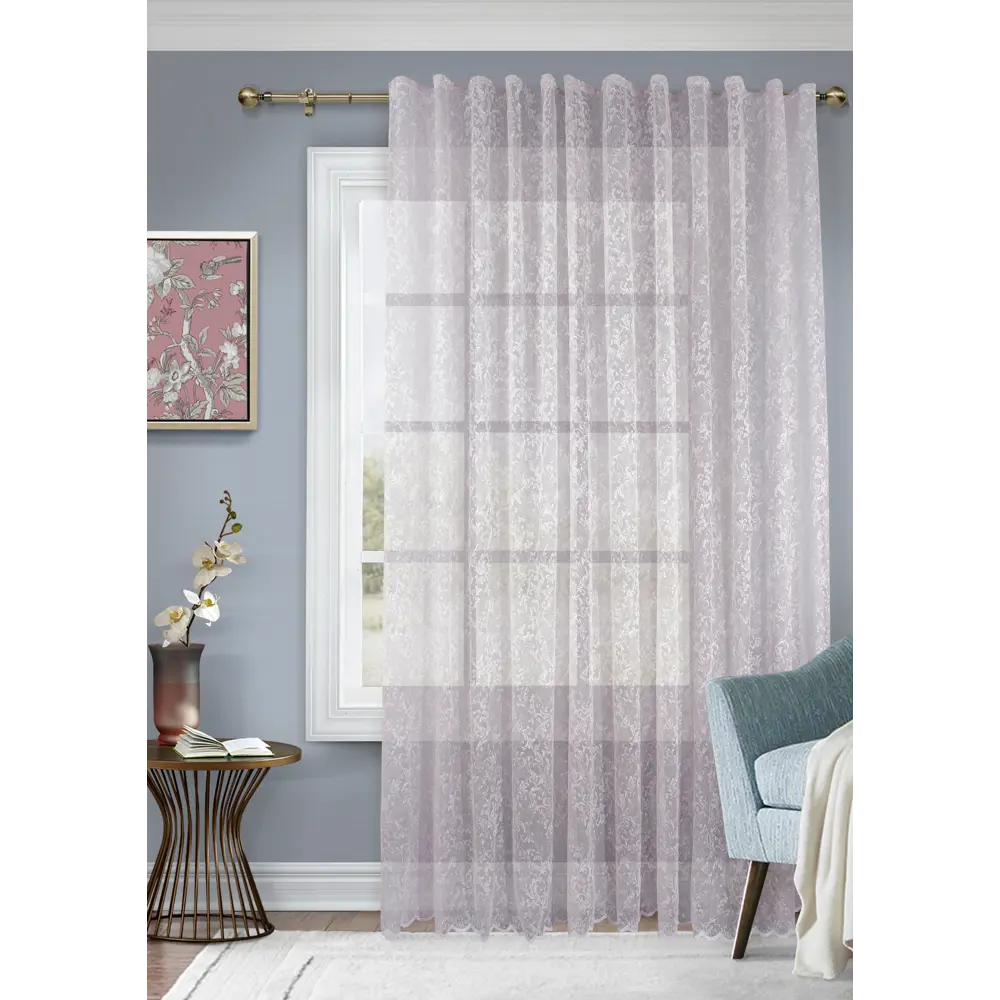 Тюль на ленте Aromo 300x280 см цвет сиреневый MIAMOZA STLM-2105274 - Вид №4