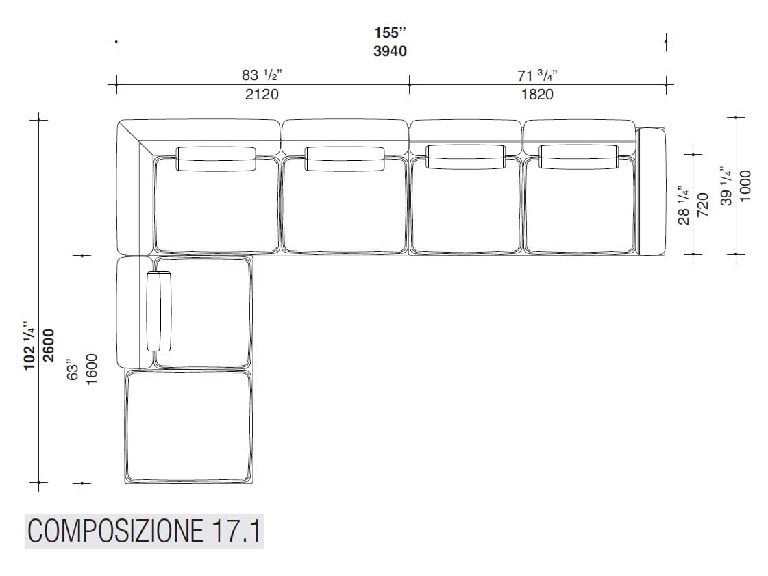 Модульный тканевый диван Lema двор ARCH-00115540 - Вид №24