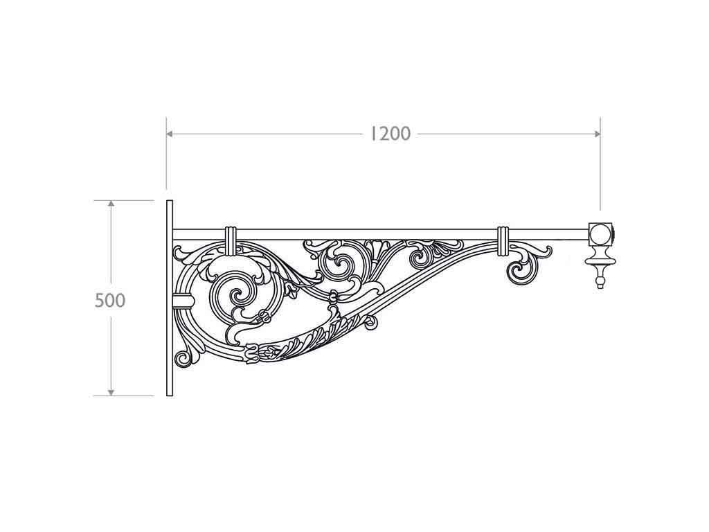 Литой алюминиевый уличный фонарь настенный кронштейн EUROCOMITALIA CAPRI ARCH-00104322 - Вид №2