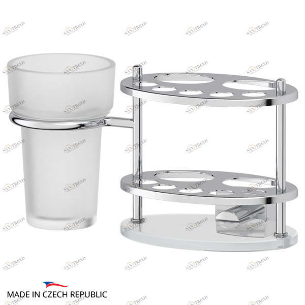 Держатель з/щеток и пасты со стаканом стекло FBS ESP 061 sun-id-561178