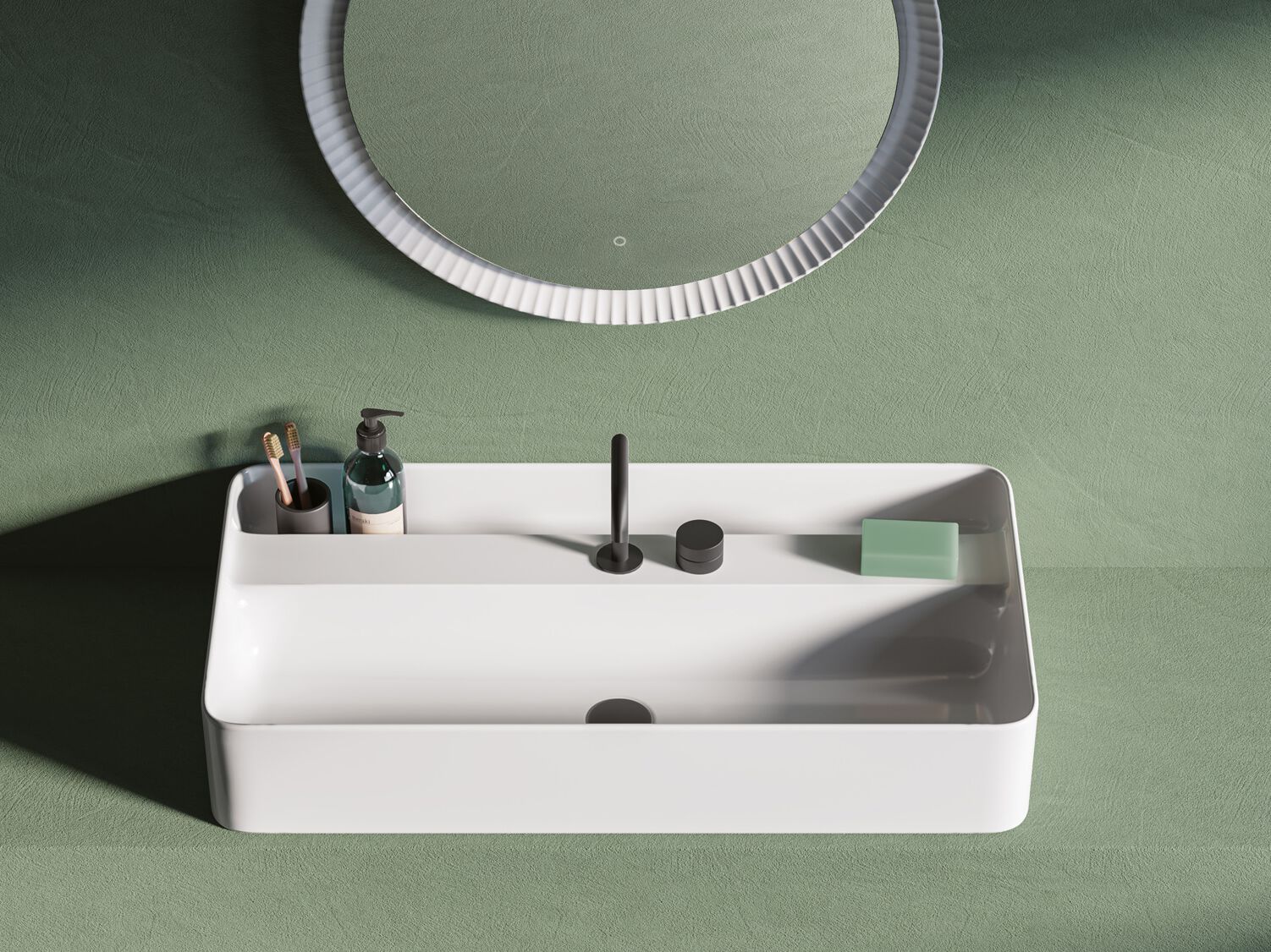 Керамическая столешница прямоугольная раковина ArtCeram Brooklyn ARCH-00087283