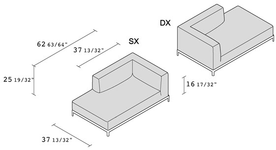 Alias Мягкая кушетка из ткани Aluzen soft P39 / p53 - Вид №4