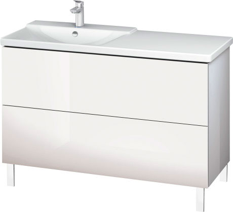 LC660309090 Тумбочка напольная L-Cube #LC6603 1220 x 481 мм Фланелево-серый шелковисто-матовый лак Duravit - Вид №1