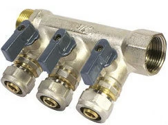 Коллектор с шаровыми кранами для м/п труб FM 3/4х3/4х16х3 AQL 1314