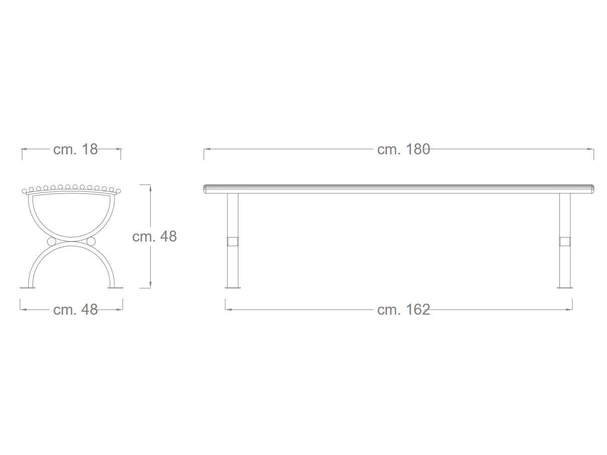 Металлическая прямая скамья без спинки DIMCAR ARCH-00124535 - Вид №2