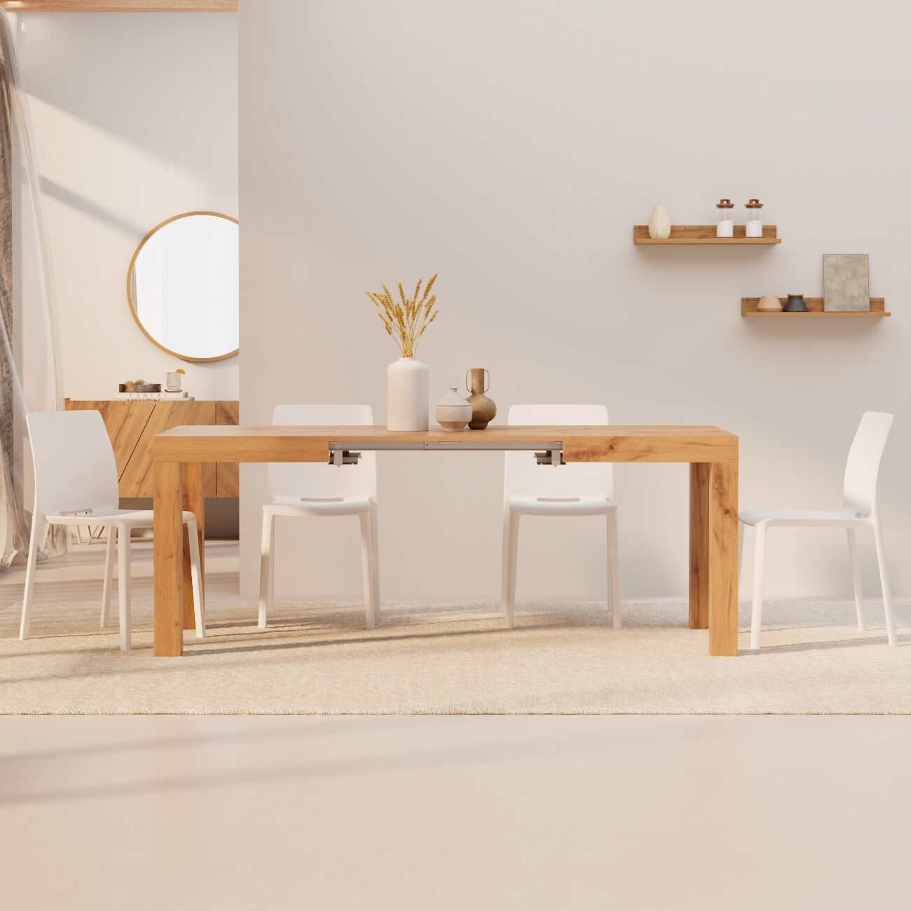 Выдвижной прямоугольный обеденный стол из меламиновой ткани Mobili Fiver First ARCH-00116162 - Вид №49